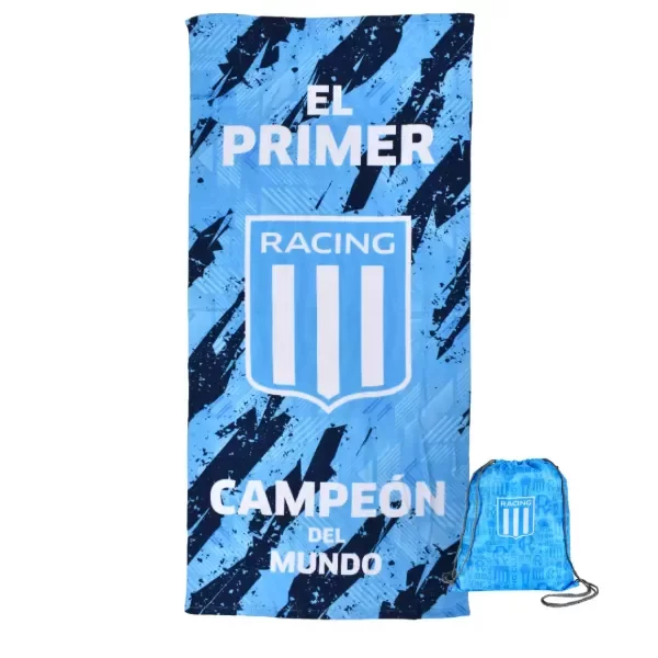 Producto - Toallon Racing Club con mochila El primer campeón