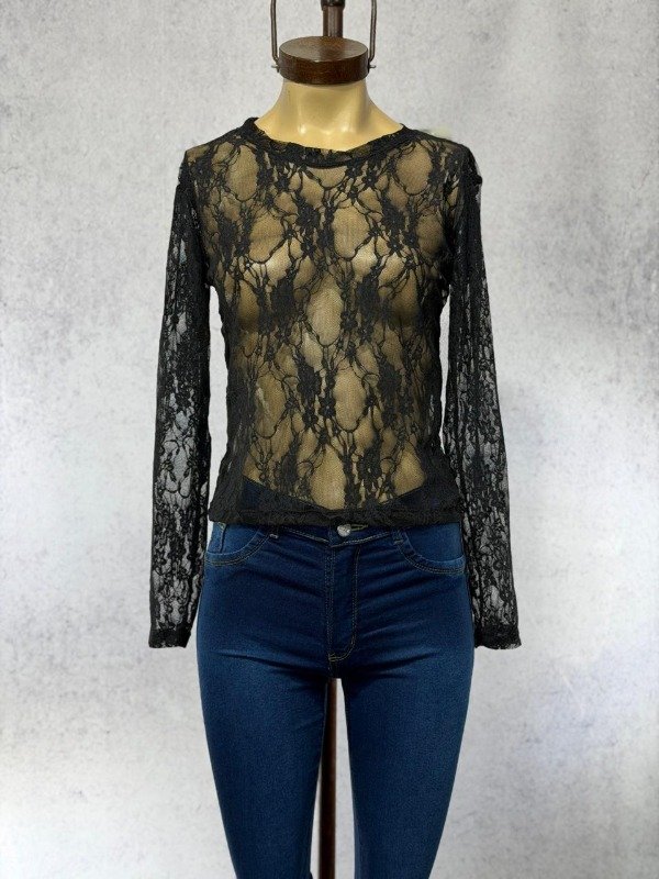 Producto - REMERA CERIN ENCAJE NEGRA - 0