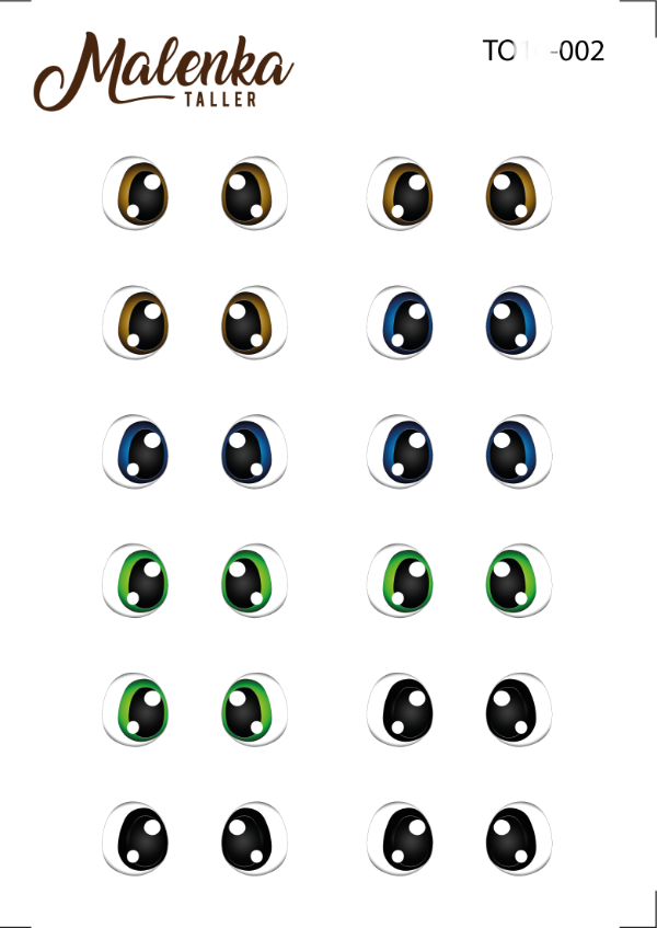 Producto - Ojos transfer TO 002 pack colores surtidos