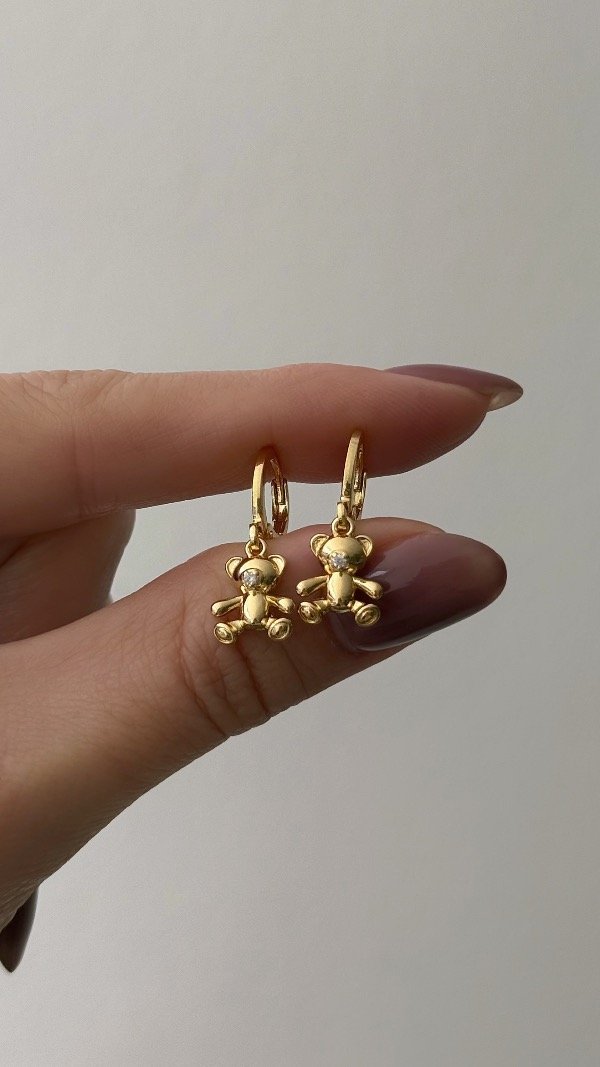Producto - Argollas 12mm dije osito bombe ORO LAMINADO