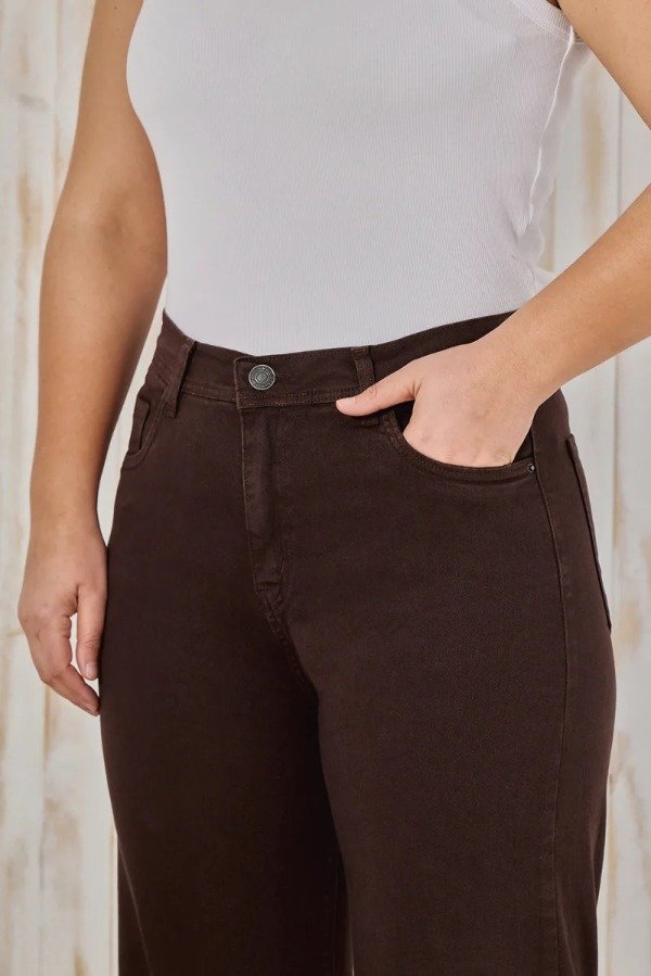 Producto - Jean WIDELEG CENITHO chocolate -  elastizado - 2