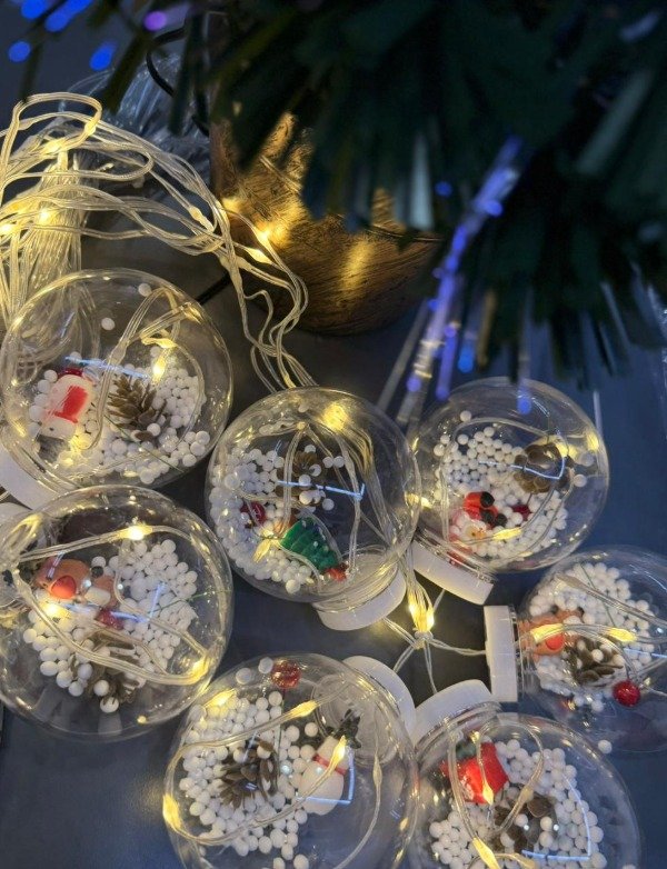 Producto - Cortina De Luces Led Navideñas 10 Tiras Bola Navidad 3M