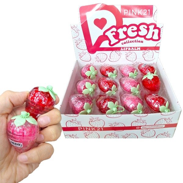 Producto - Bálsamo frutilla Pink 21 con llavero