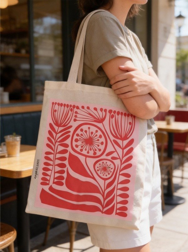 Producto - Tote bag Florcitas Diente de León / Fucsia Power / 30x35 cm - 0