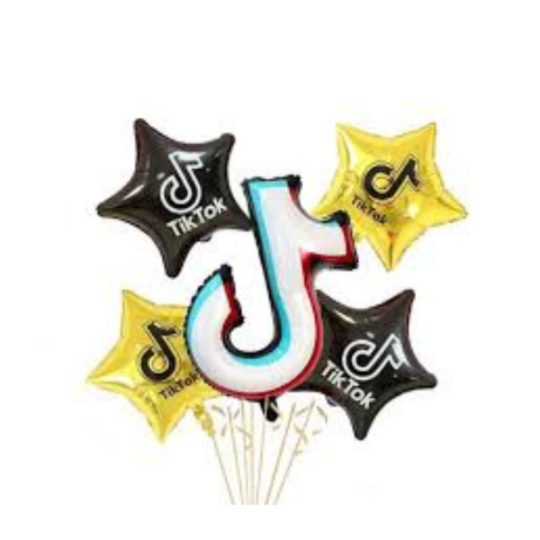 Producto - Kit x5 globos metalizados de personaje TIK TOK