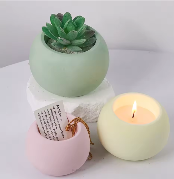 Producto - Molde maceta portavela redondo grande