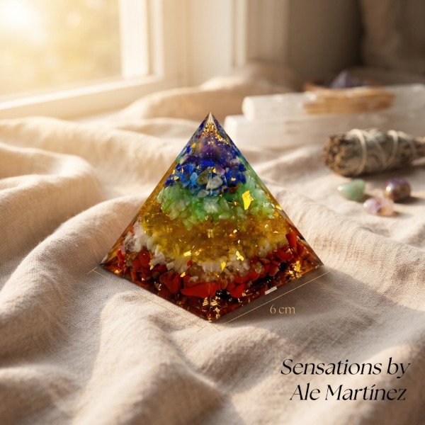 Producto - Pirámide Armonizador Energético 7 chakras Mano de Fátima - 3