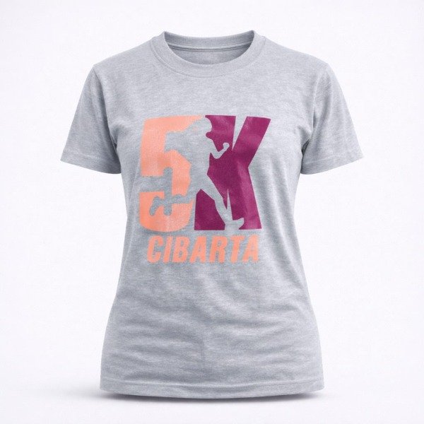 Producto - Remera Mujer Deportiva Cibarta Maraton 5k Gris algodón