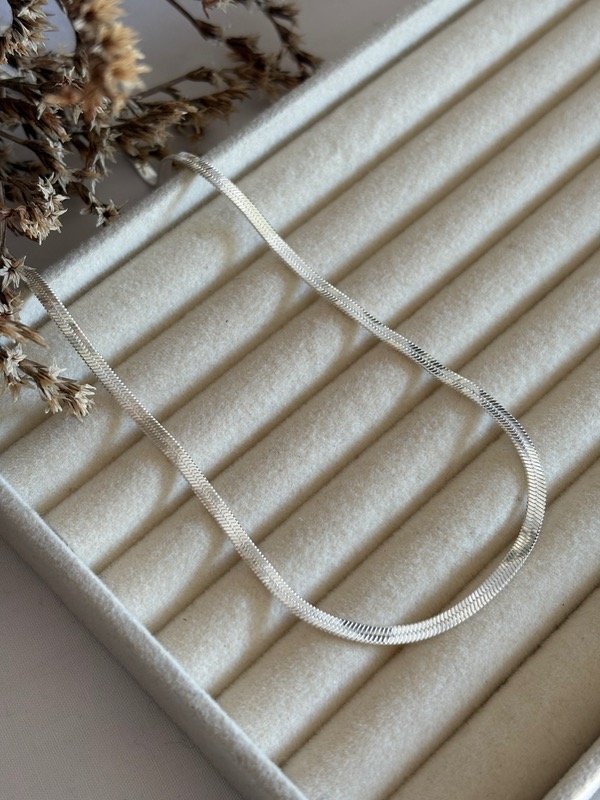 Producto - Cadena cola de ratón 45 cms. acero blanco