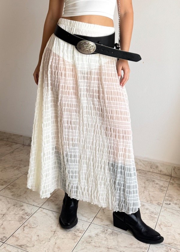 Producto - Pollera Larga Tul Fruncido