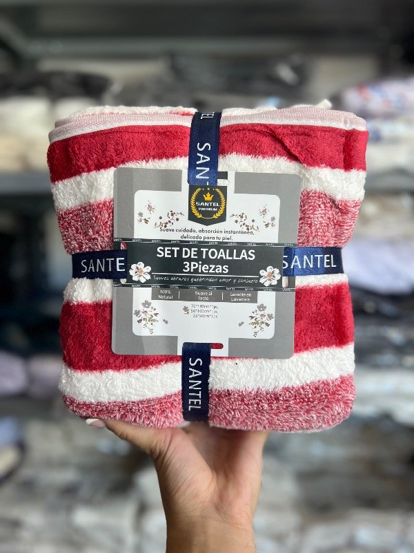 Producto - Toallon 3 piezas rojos
