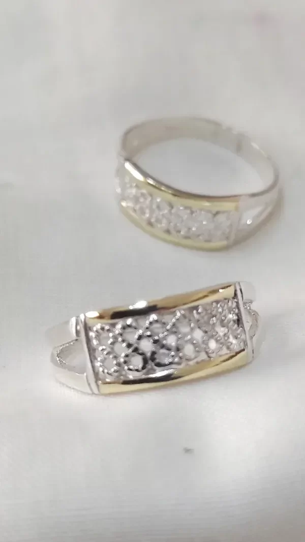 Producto - Anillo de Plata y Oro multiples infinitos 2 lineas de oro