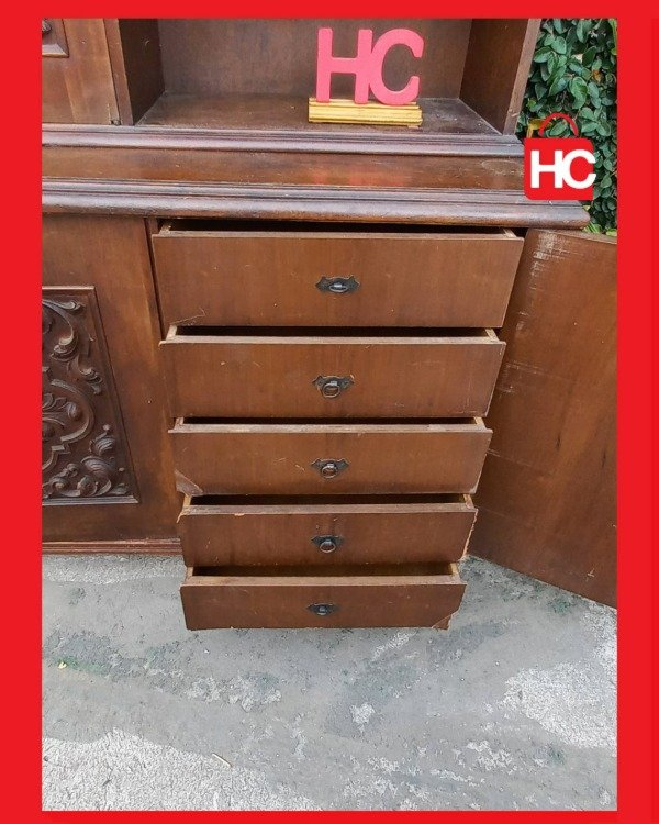 Producto - Gran modular vajillero estilo Colonial Español en madera maciza tallada - 6