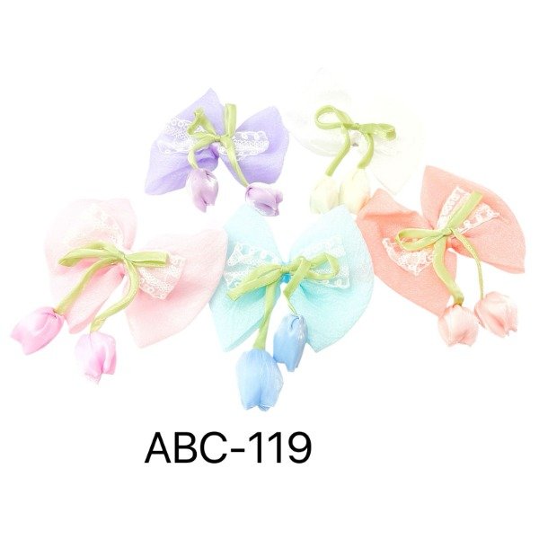 Producto - Hebilla moño con flor tulipan x12 ABC-119