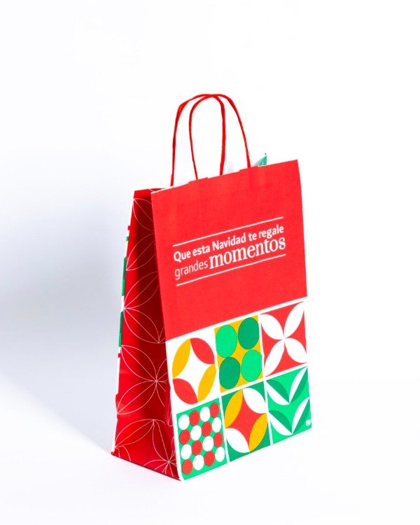 Producto - BOLSA DE PAPEL CON MANIJA PARA REGALO NAVIDEÑA MEDIANA 22X30 MOMENTOS X1U.