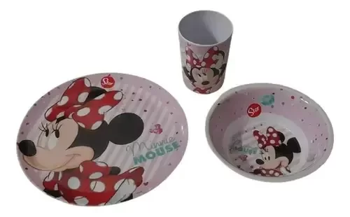 Producto - Minnie Set De Plato Playo + Bowl + Vaso