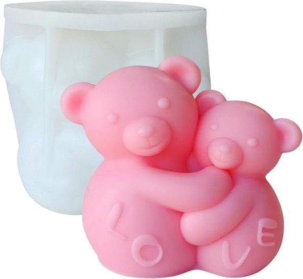 Producto - Molde Silicona Ositos Abrazados Nuevo x1 Ideal P/ Velas Jabones (010I3)