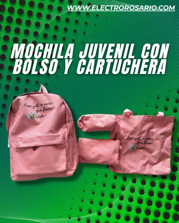 Producto - MOCHILA JUVENIL C/ BOLSO Y CARTUCHERA