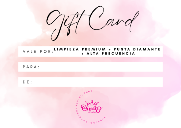 Producto - Gift Card - Limpieza facial premium + punta de diamante + alta frencuencia