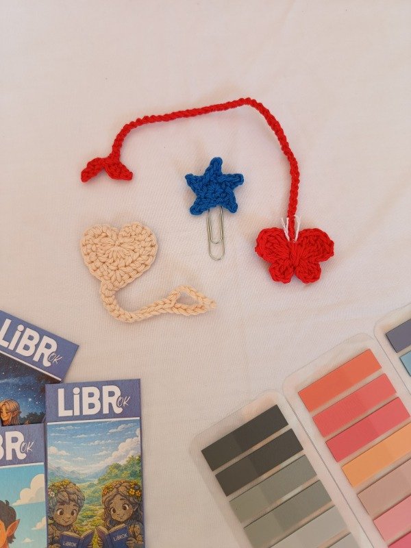 Producto - Mini set literario a crochet Mariposa
