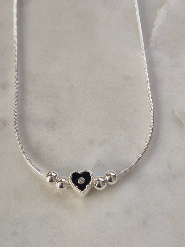 Producto - Collar dije corazón negro
