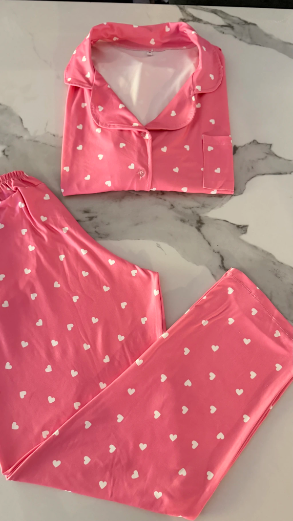 Producto - Camisero corazones rosa manga larga