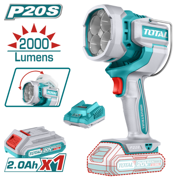 Producto - Lámpara de Trabajo Inalámbrica TOTAL TWLI20881 - 20V - 2000 Lúmenes