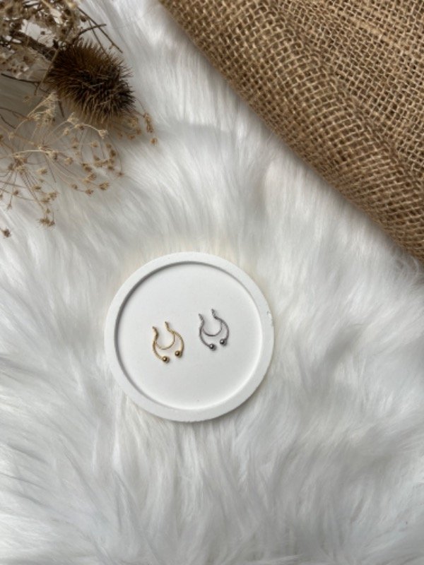 Producto - Falsos piercings para la nariz acero dorado y plateado