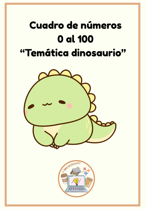 Producto - Cuadro de números del 0 al 100: " Dinosaurios"