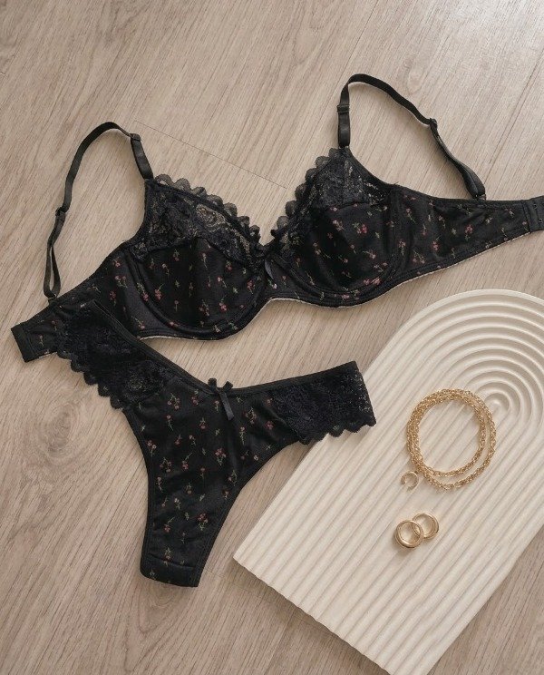 Producto - Conjunto floreado con aro y less clásica - Art 410 - 3