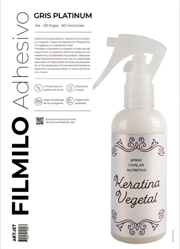 Producto - Filmilo Adhesivo - Gris Platinum - 20 Hojas