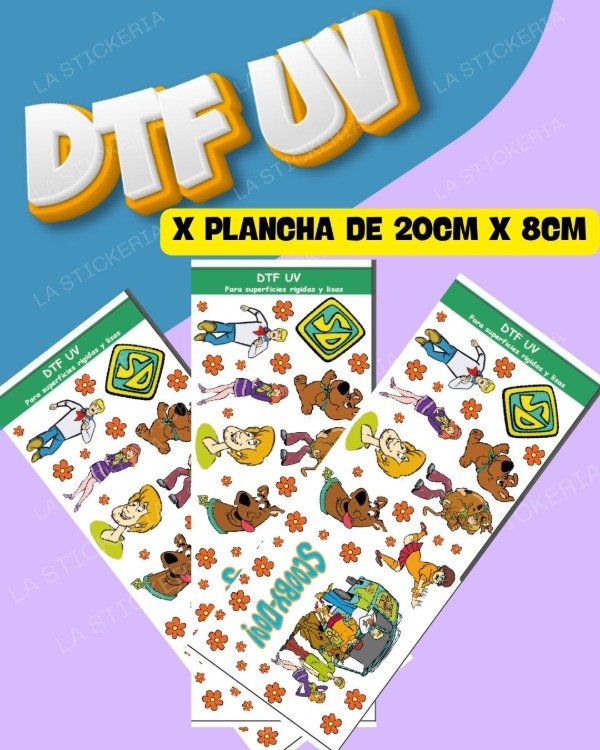 Producto - DTF UV PLANCHA X UNIDAD 20CM X 8CM - SCOOBY DOO