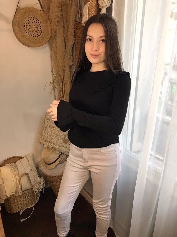 Sweater volados Rapsodia negro