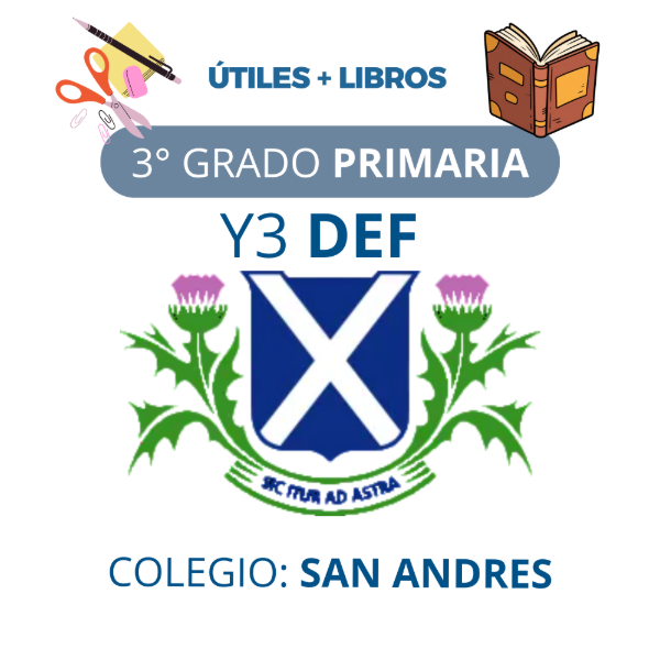 Producto - Caja Escolar - Colegio SAN ANDRÉS - TERCER AÑO Y3 DEF con libros