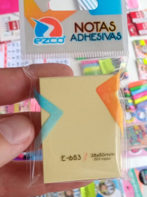 Producto - Mini Notas Adhesivas Amarillas 38 x 50 mm. 100 Hojas Ezco