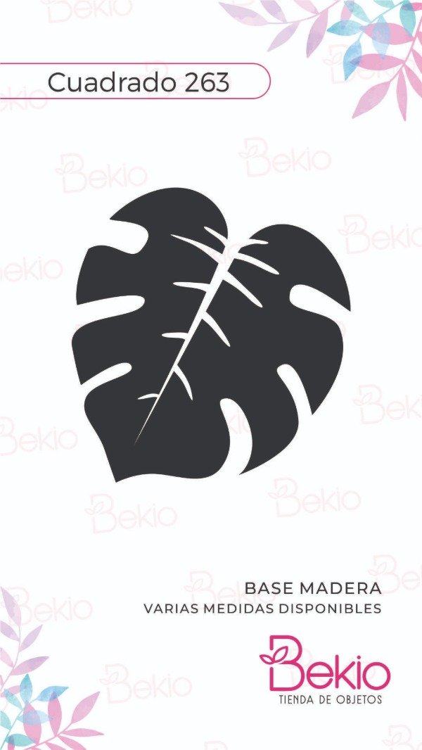 Producto - Sello Cuadrado 263 - Hoja Monstera