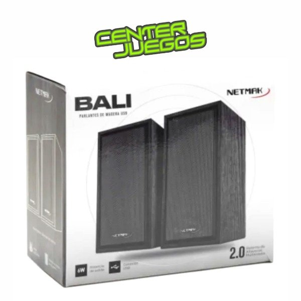 Producto - PARLANTE 2.0 NETMAK BALI NM-BALI 6W MADERA