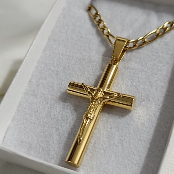 Producto - CRUZ TUBO CON CRISTO DORADA DA1013