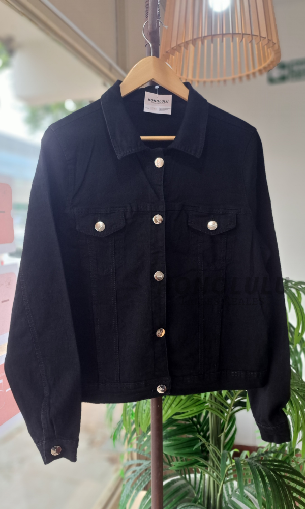 Producto - Campera Elastizada de Jean Negro - 2