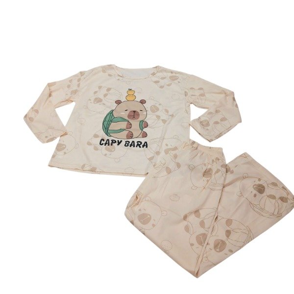 Producto - Pijama Capibara Naranja Dama T.U