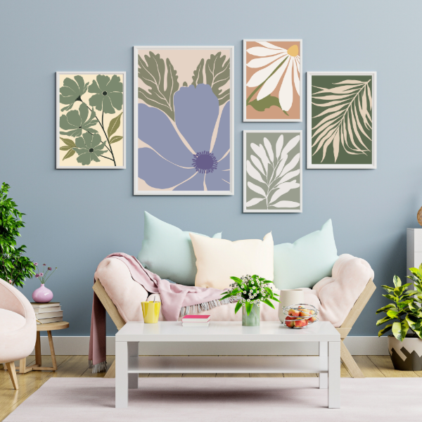 Producto - Set de 8 Laminas Decorativas - Flores Boho - LAM158