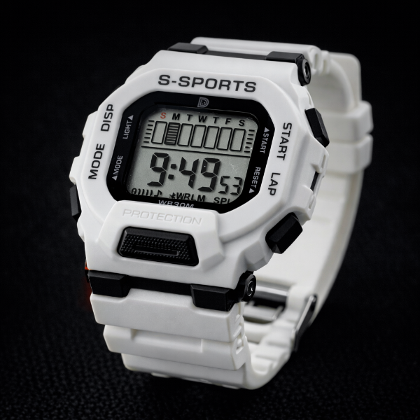 Producto - Reloj deportivo 2301 blanco Resistente al agua  Malla de goma Importado Unisex