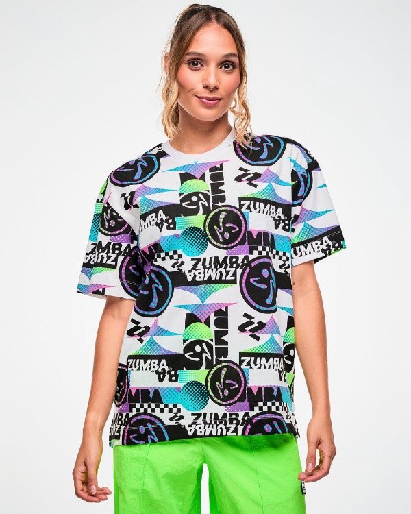 Producto - Electric Feel Unisex Oversized Top - White/Black