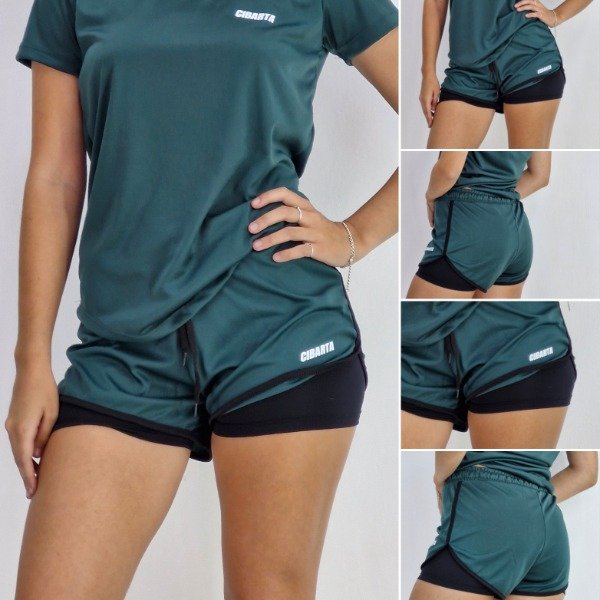 Producto - Short con calza cibarta modelo RCV Fitness verde