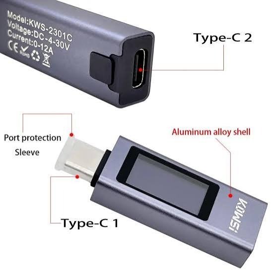 Producto - Tester Tipo C Voltimetro Kowsi Kws-2301c 30v 12a (7) - 1