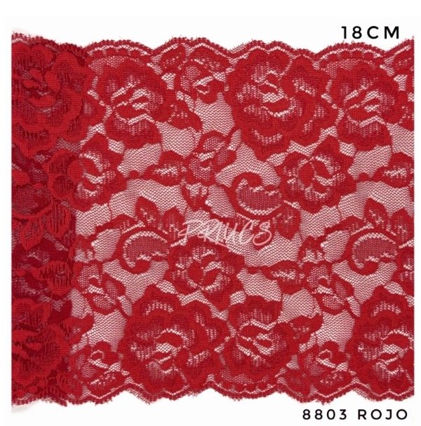 Producto - 9903 PUNTILLA ELASTIZADA ROJO 18 cm