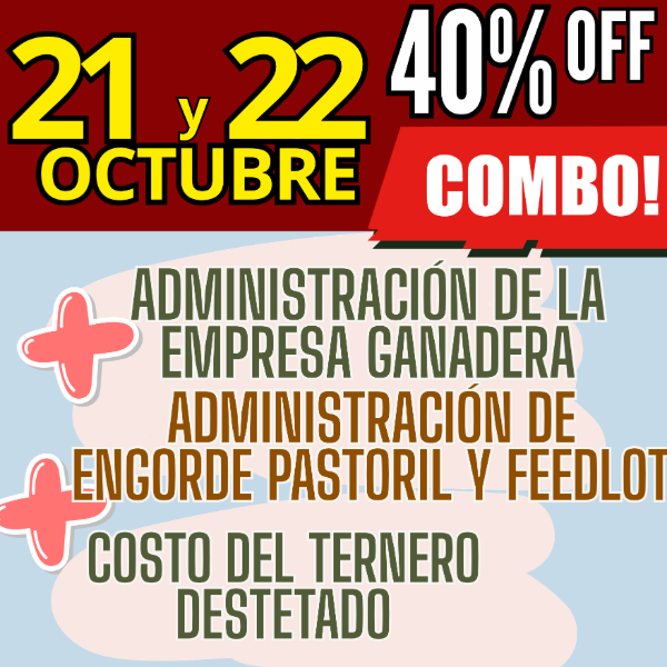Producto - COMBO 3 CURSOS:Gestión Ganadera + Costo del Ternero + Engorde Pastoril y Feedlot - 0