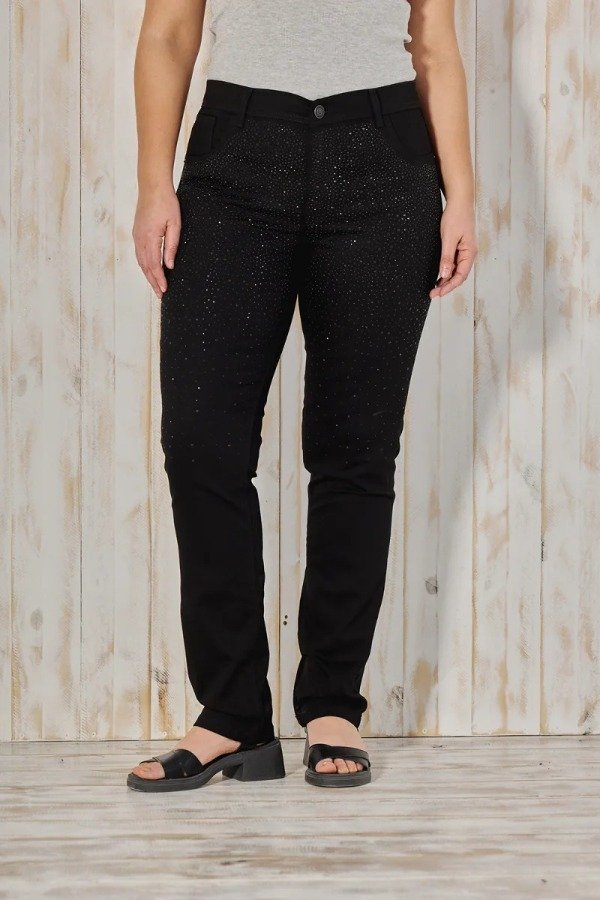 Producto - Jean CHUPIN CENITHO brillos negro y stone - elastizado - 10