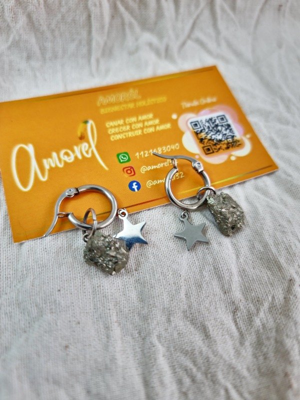 Producto - Aros Pirita y estrellas