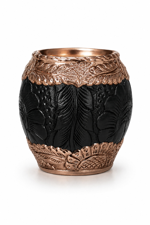 Producto - Mate Torpedo Roma Cobre Doble Calado Exclusivo Orfebrería